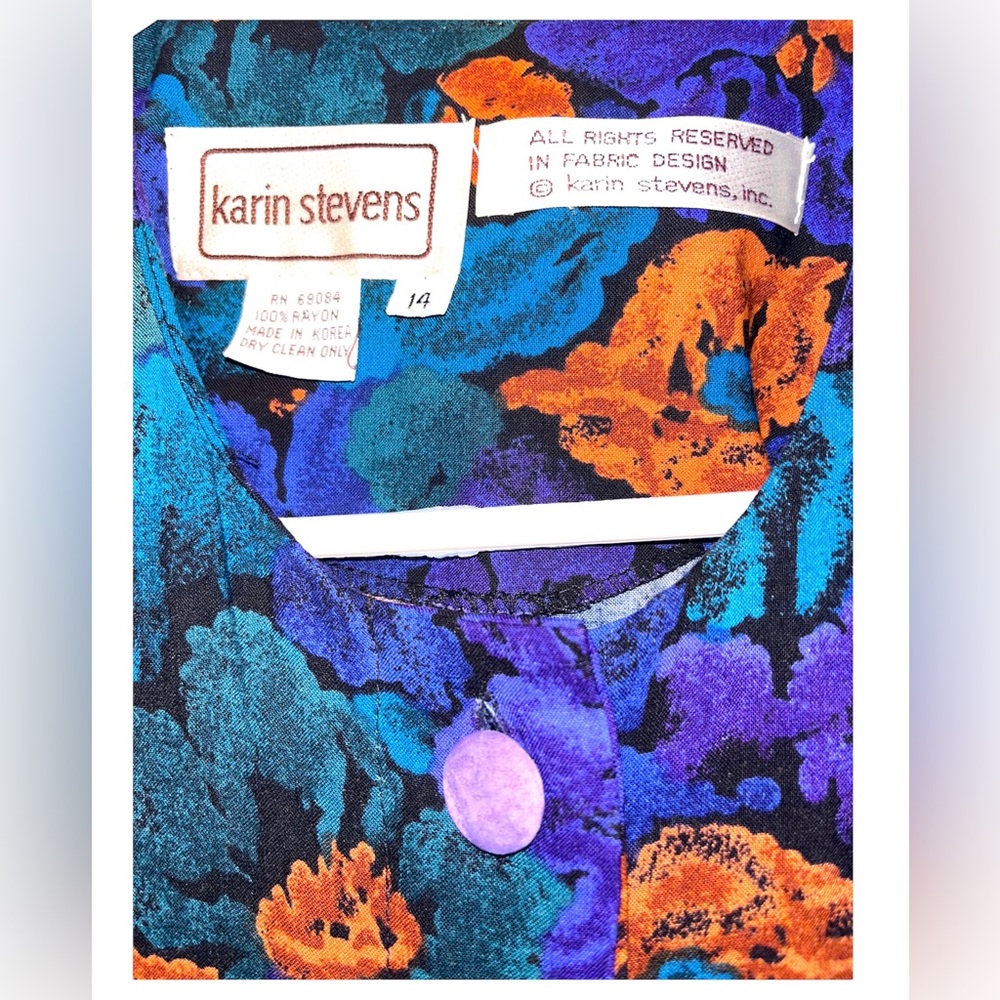 Vintage Karin Stevens Purple floral dress
